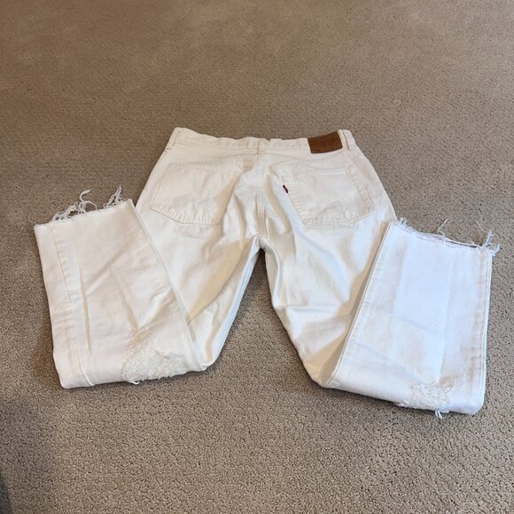 Levi’s Jeans 501 Premium White High Rise Straight Leg Boho Sz 31 #PC9-36200-0216 - Picture 14 of 16